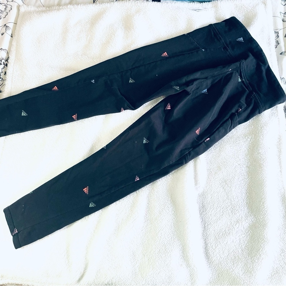 Adidas Lot of 2 Girls' Leggings Slim Fit - Size M (10/12) AEROREADY & Cotton - Picture 9 of 13